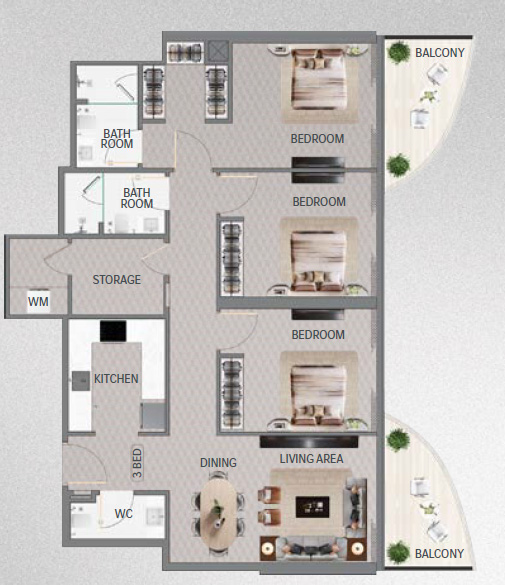3-Bedroom Residences